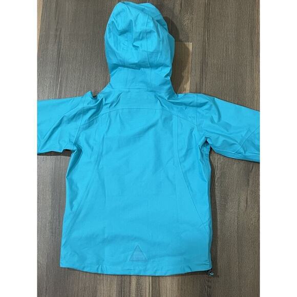 L.L. Bean Double Up Outerwear System Rain Jacket Girls Sz M 5-6 Teal *flaw Arm - Picture 2 of 14